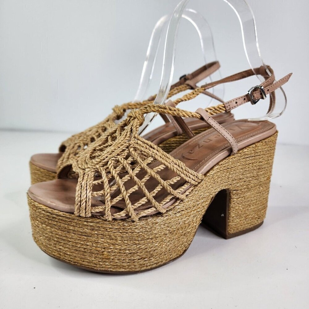 Vicenza Anthropologie Melissa Woven Platform Sandals In Boho Beige Size US 6 - Picture 11 of 16